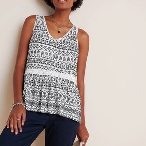 Anthropologie Maeve Embroidered Tunic Top